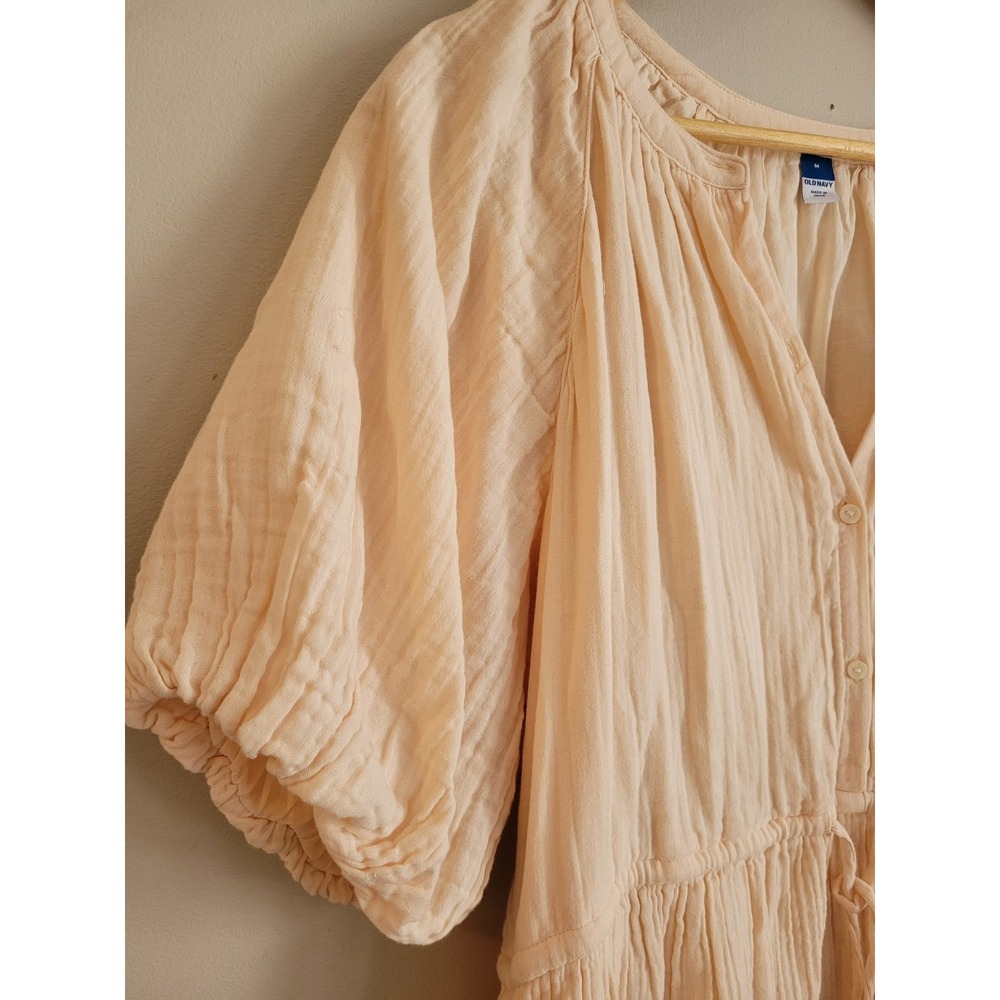 NWT 100% Peach Cotton beautiful flowy boho style summer dress with lining Size M - Picture 4 of 6